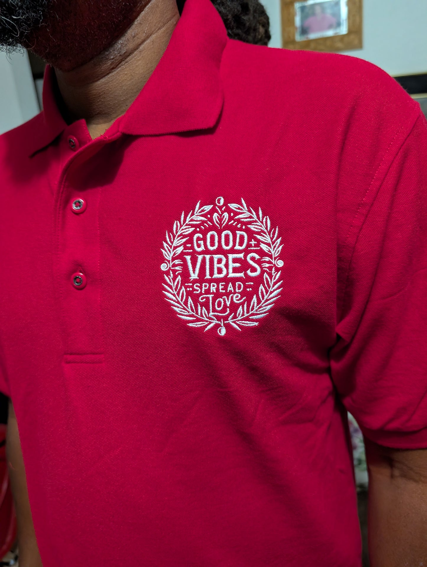 the 'Good Vibes Spread Love' polo!