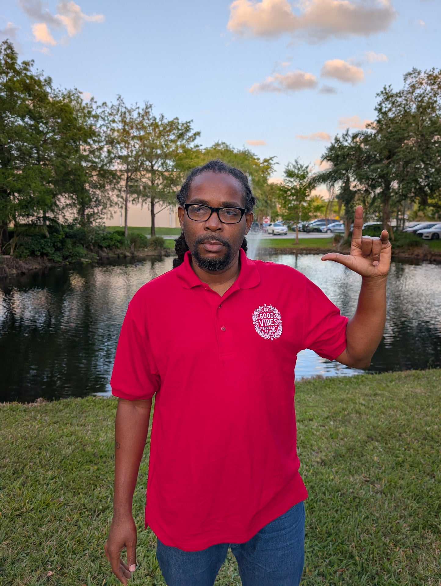 the 'Good Vibes Spread Love' polo!