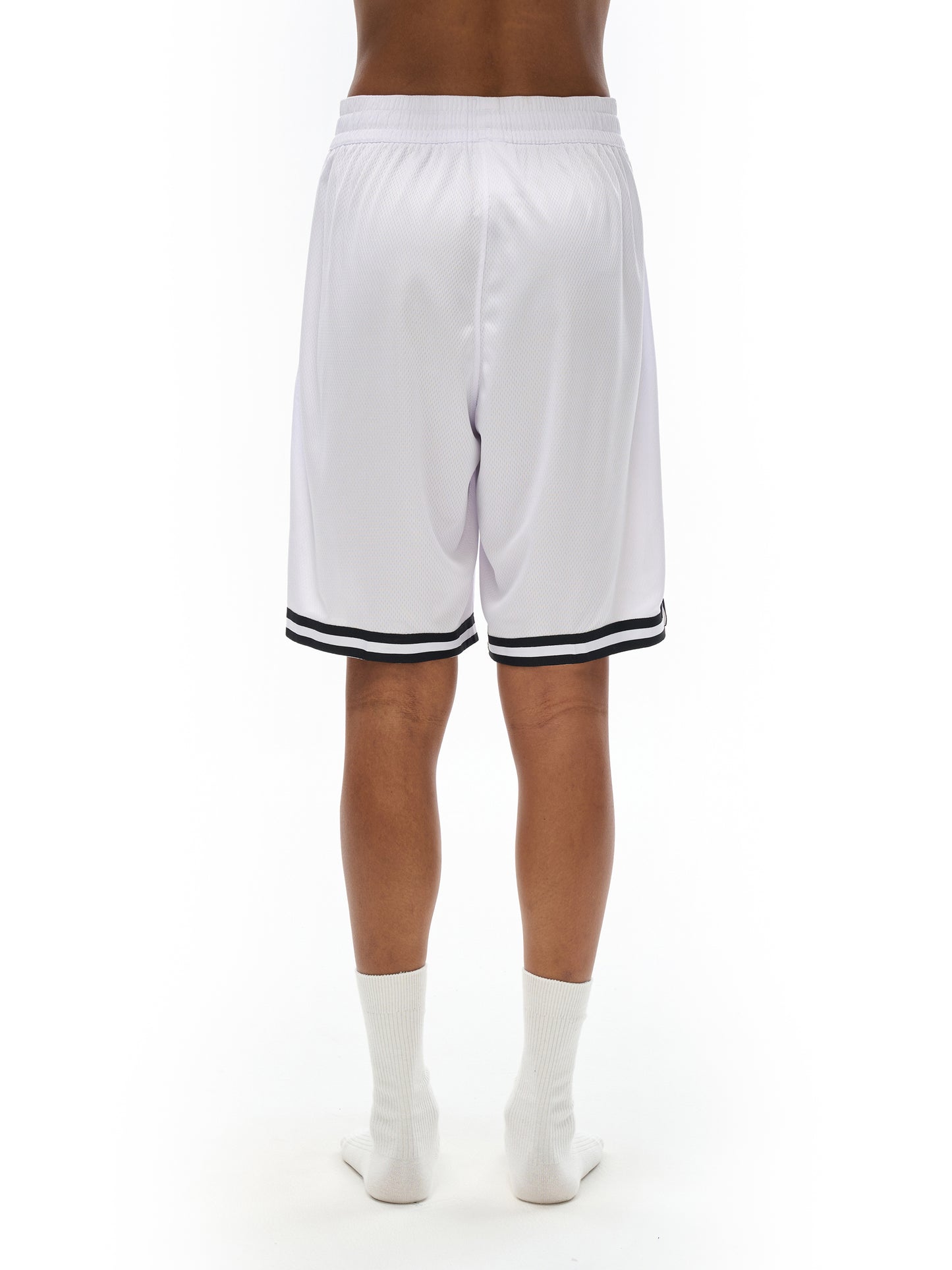 White Mesh Athletic Shorts