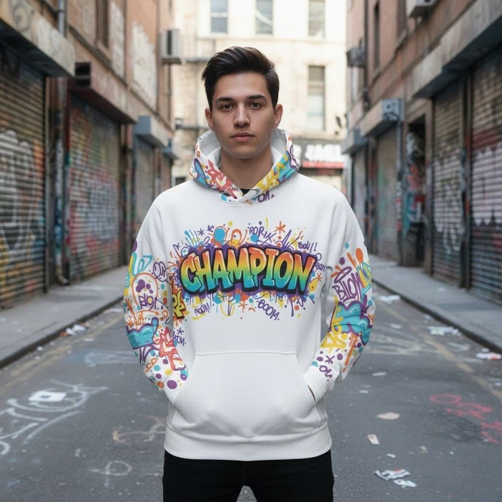 Graffiti Hoodie CHAMP Edition Good Vibes Spread Love