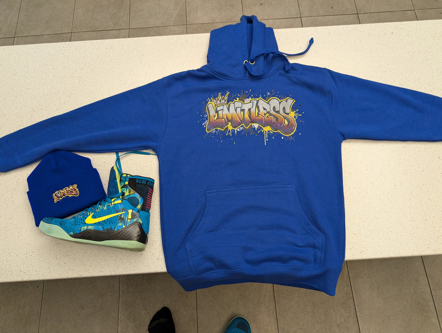 Limitless Hyper Blue Graffiti Hoodie