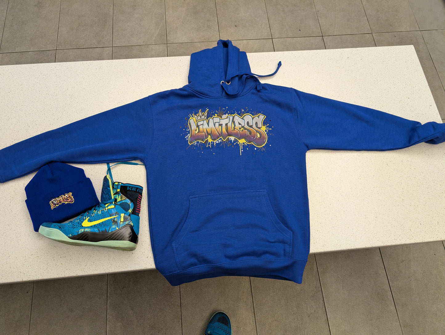 Limitless Hyper Blue Graffiti Hoodie