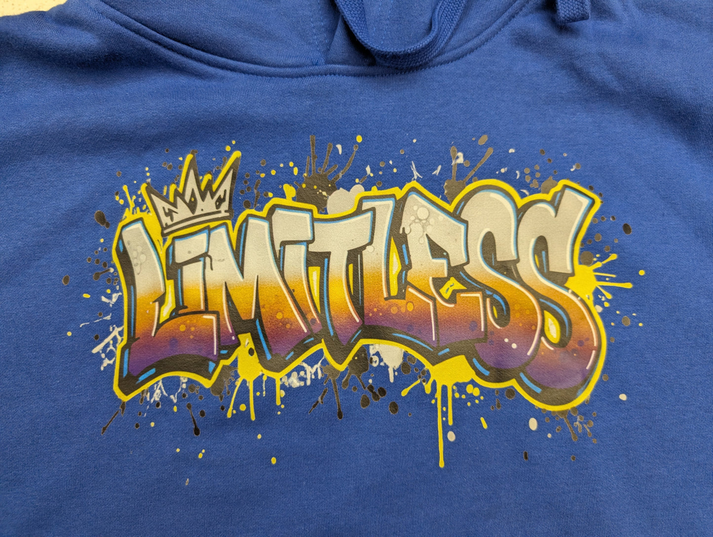 Limitless Hyper Blue Graffiti Hoodie